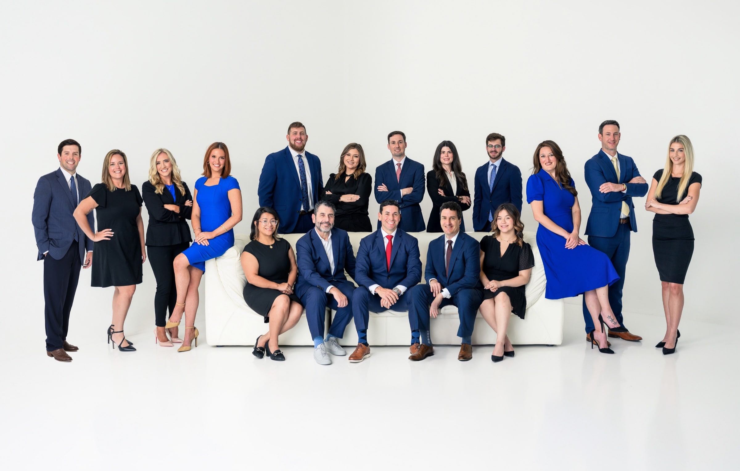 The Chris Corzo Injury Attorneys team, attorneys and staff, in a group portrait
