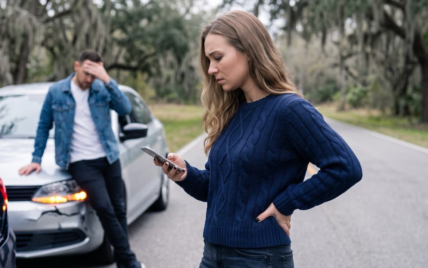 Damaged vehicles after a car accident in Baton Rouge