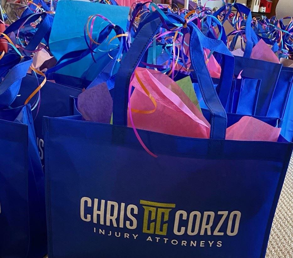 Chris Corzo Injury Attorney gift bags